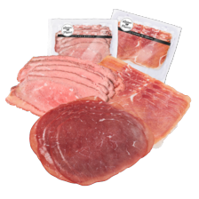 Gegrilde rosbief, runderrookvlees of Serrano ham